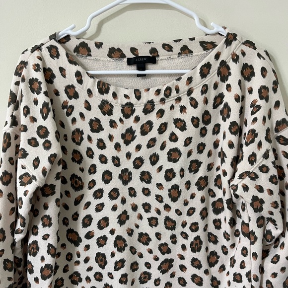 J. Crew Animal Print Wide Neck Lightweight Pullover Sweater Size Medium - Picture 2 of 10